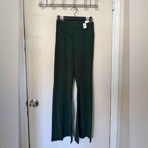 Aerie: Women's Dark Green High-Waist Flare Pants